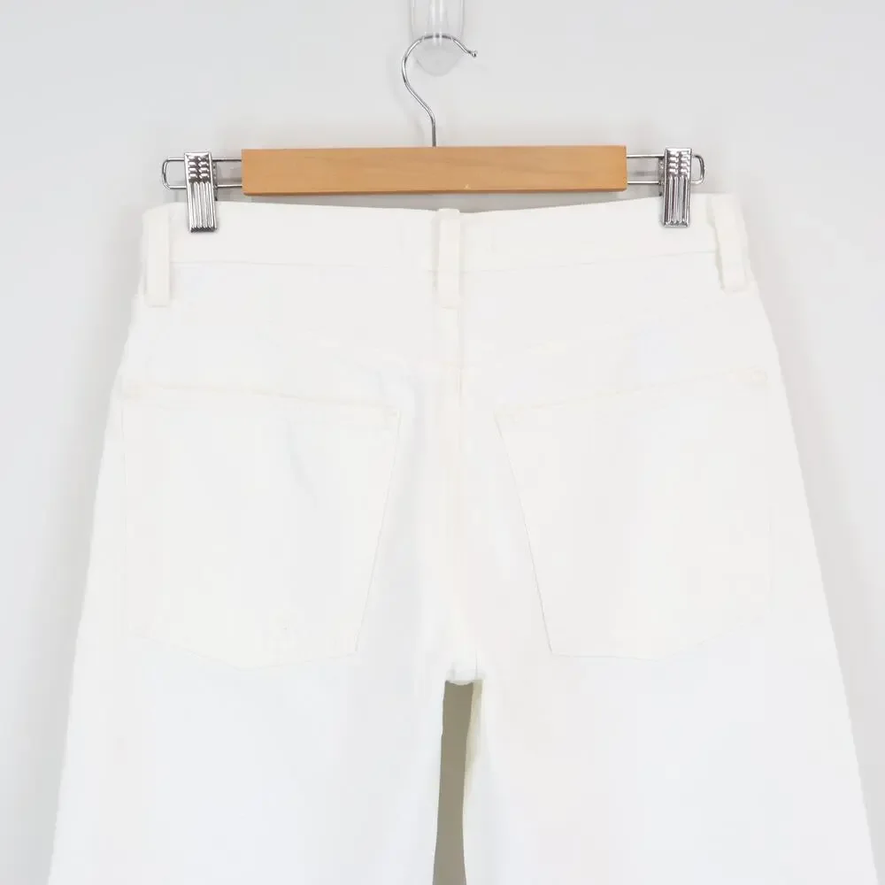 Madewell The Essex Long Baggy Short Tile White Size 26 NWT